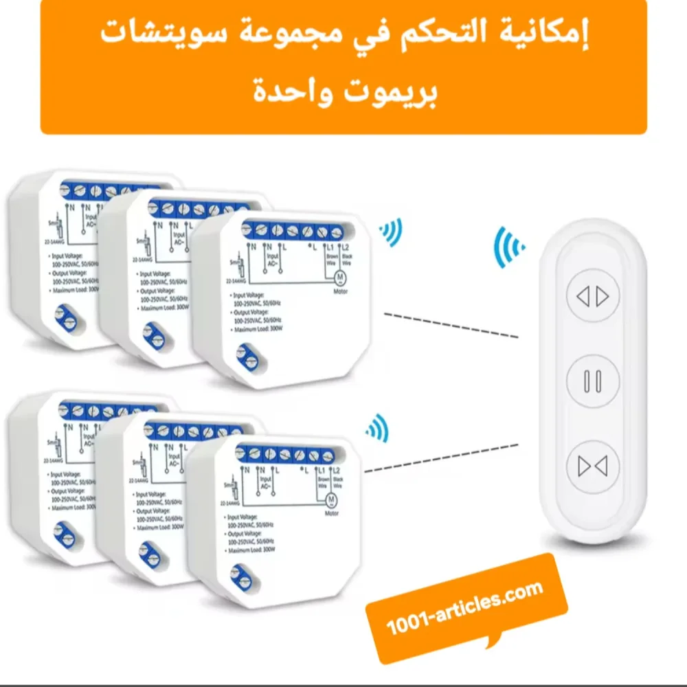 Switch avec Télécommande RF Tuya Smart Contrôle des Volets Roulants