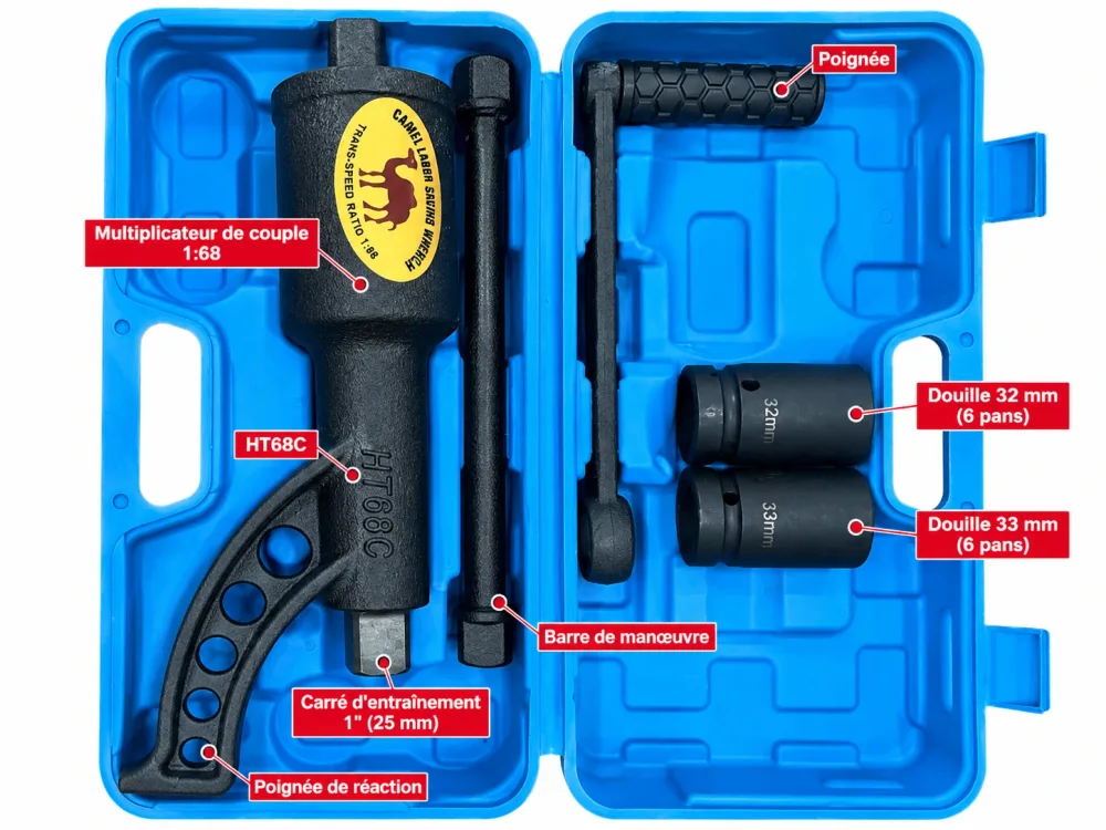 Multiplicateur de Couple Clé de Roue 4200 N·m avec Douilles 32 / 33 mm