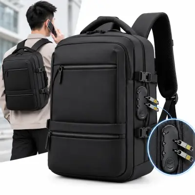 Sac à Dos pour Ordinateur Portable Grande Capacité et Anti-Vol Bomag Boy Noir - حقيبة ظهر للكمبيوتر المحمول واسعة ومانعة للسرقة