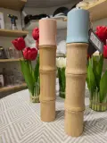 Moulin à Épices en Bois Style Bambou — Rose et Bleu