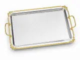 Plateau Rectangulaire de Service Argenté & Doré