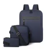 Ensemble 3 PCS sac a dos Élégant et Imperméable pour Homme Avec Port USB Grenat Mat-02 - طقم حقائب رجالية أنيقة 3 في 1 مع منفذ شحن