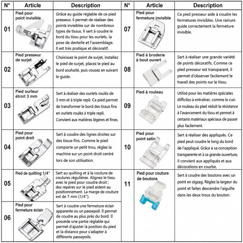 Pied de Biche Machine Portative En Kit de 11pcs