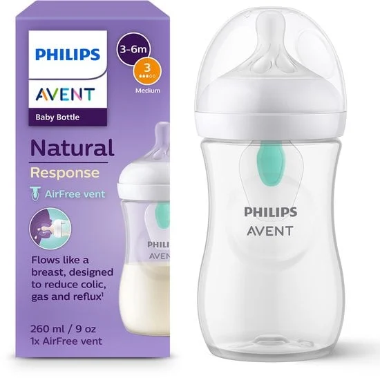 Biberon à Réponse Naturelle anti colique plastique de 260 ml
