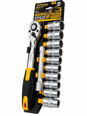 Jeux Douille plus cliquet FIXTOP 12PCS (12p) 14470
