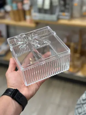 🎁 Boîte de Rangement "Cadeau" en Plastique Effet Cristal