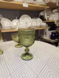 Collection Verrerie Vintage Gaufrée – Vert Olive