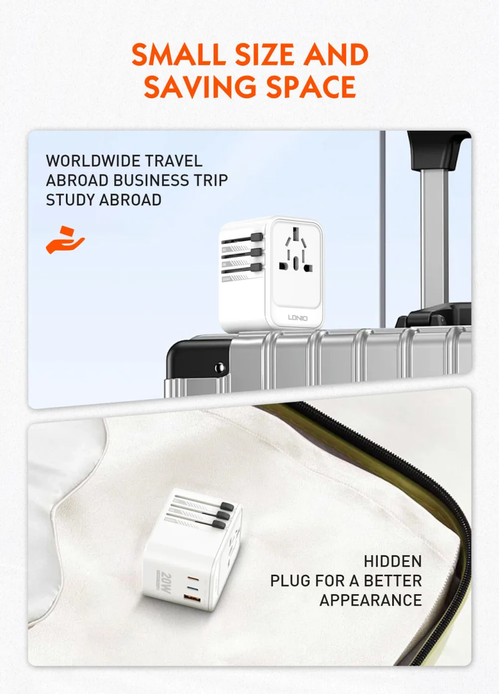 3 USB Ports 20W GaN Travel Adapter Z9