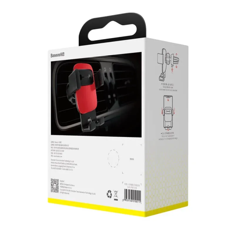Support Voiture Téléphone Baseus Cube Gravity (Fixation Grille d'Aération, Rotation 360°)