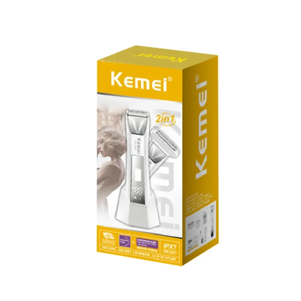 Kemei KM-1847 Tondeuse 2 en 1 pour corps et zones sensibles