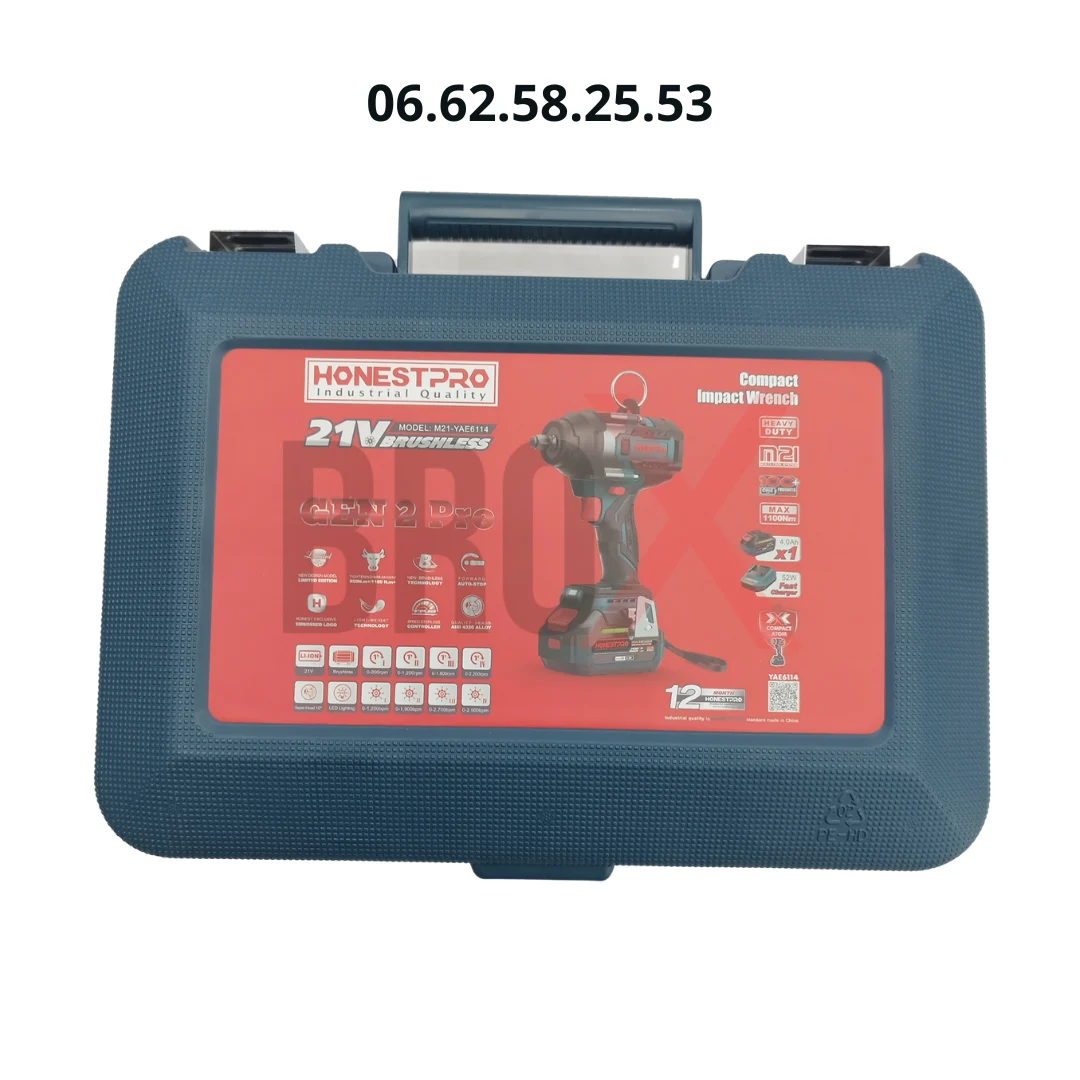 Clé a choc Sans-fil 1 Batterie 21V 4.0Ah 1100Nm HONESTPRO YAE6114