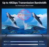 Adaptateur Type C vers HDMI 8k @ 60Hz 4K @ 120Hz, câble HDTV convertisseur TV.