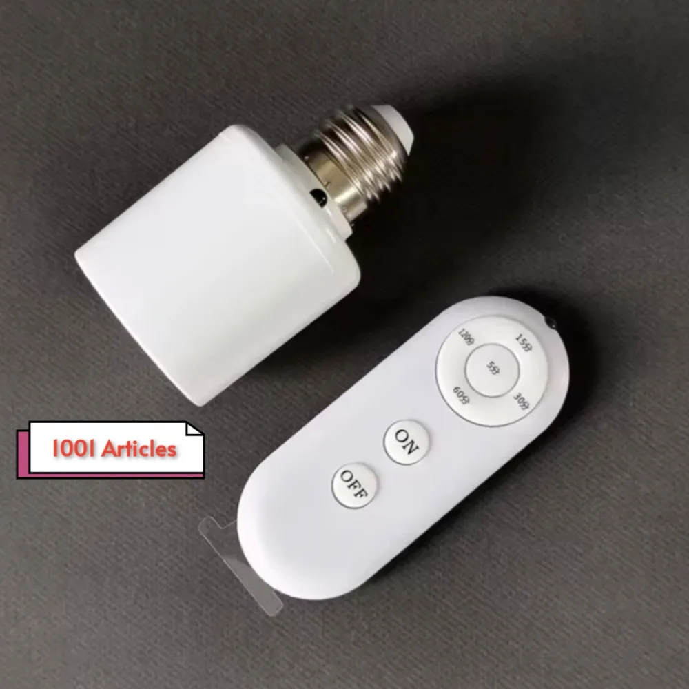Douille de Lampe E27, 60W avec télécommande, sans fil, minuterie intelligente.