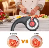 Aiguiseur de couteaux de cuisine 6 en 1 avec bouton rotatif multifonction - مسن سكاكين