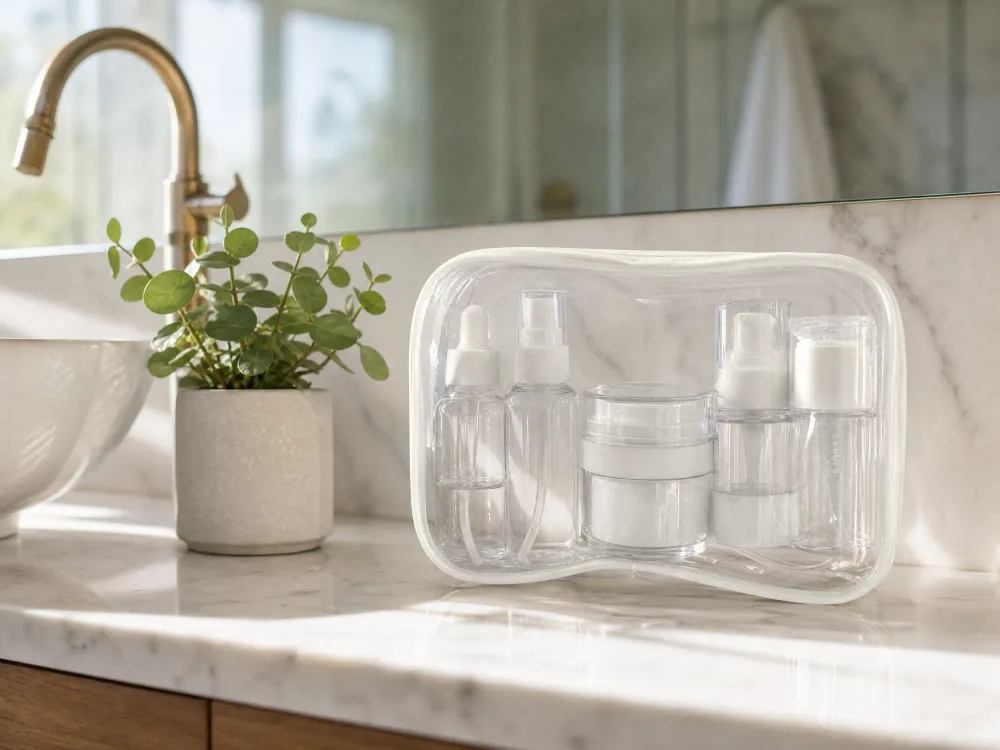 Kit de Flacons de Voyage Rechargeables 5FIVE – Trousse Transparente