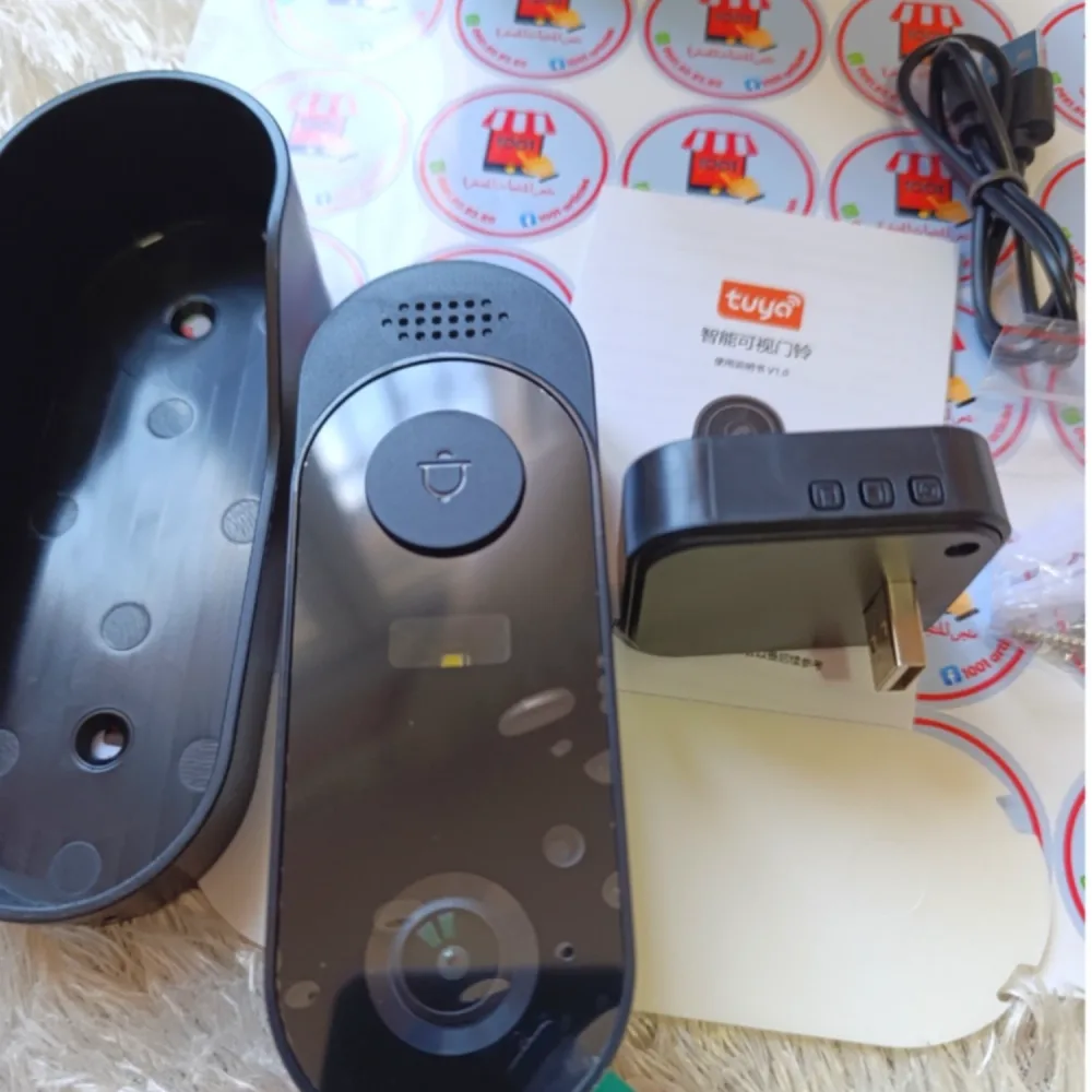 Tuya Smart Wi-Fi, Sonnette video avec caméra sans fil, Interphone, HD, vision nocturne.