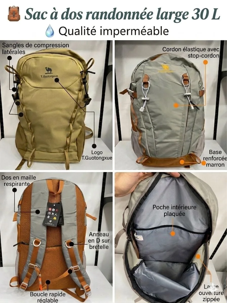 Sac à dos Camping et randonée 30 Litres