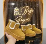 بوت شتوي شمواه بلاتفورم بتطريز أنيق وبطانة فرو دافئة ✨👢