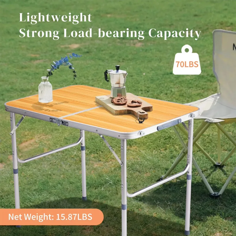 Table de Camping en Aluminium à Hauteur Réglable - طاولة تخييم ألمنيوم قابلة لتعديل الارتفاع