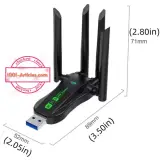 Adaptateur à 4 antennes USB AX900 WIFI6 et Bluetooth 5.4.2, double bandes
