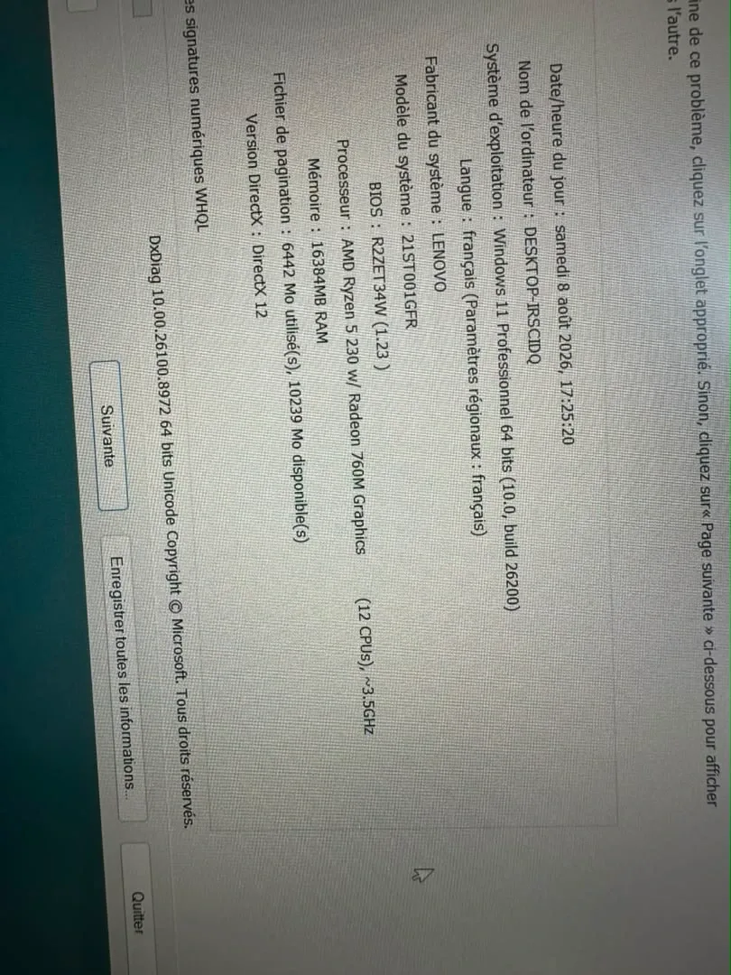 Laptop Lenovo européenne ThinkPad E16 Ryzen 5 16Go RAM 512Go SSD européenne