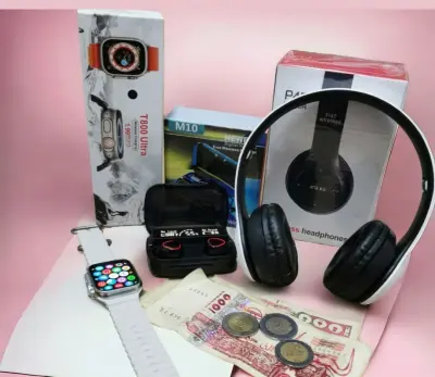 Pack Casque p47+ airpods m10 +t800 smartwatch