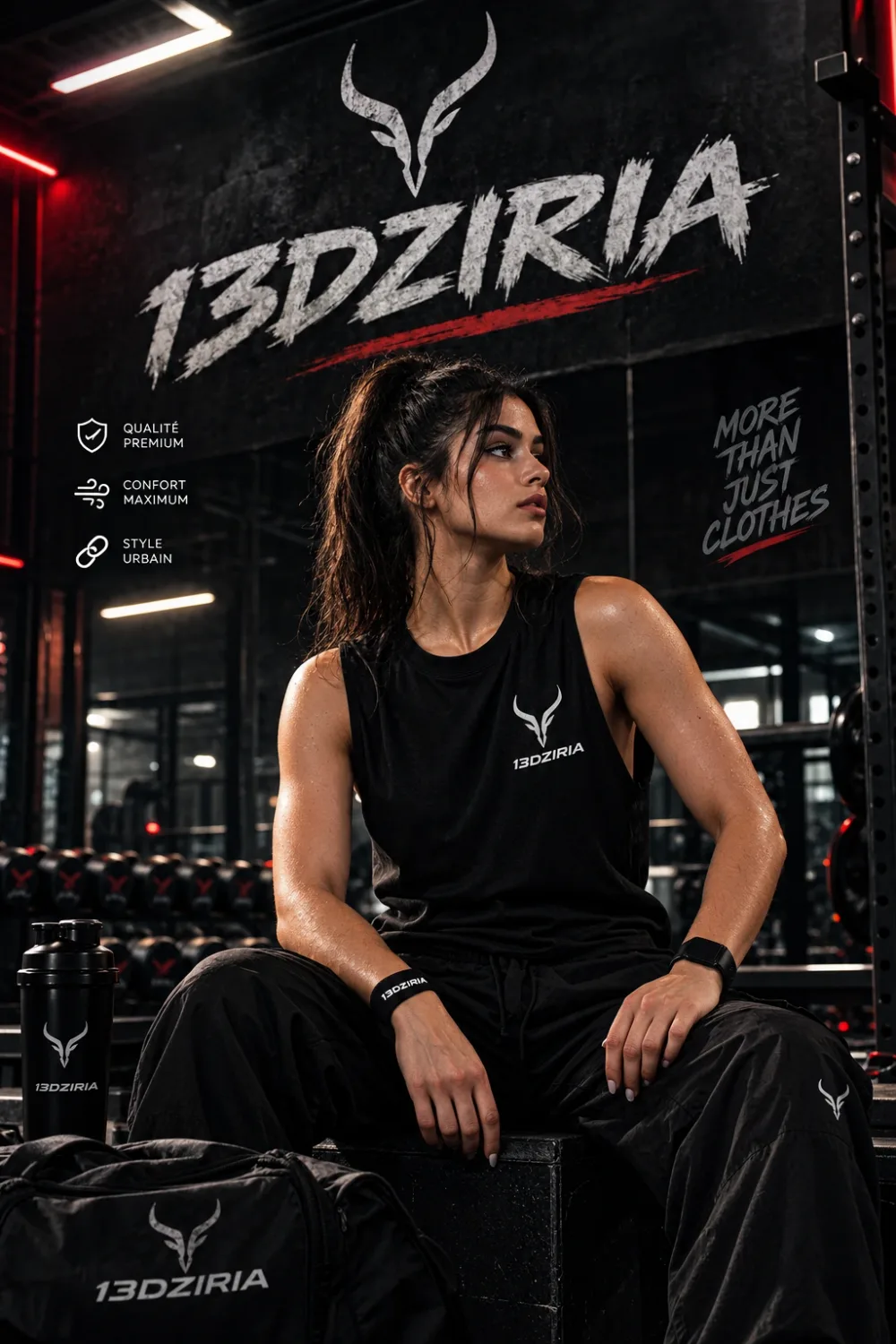 13DZIRI — BLACK ELITE Débardeurs