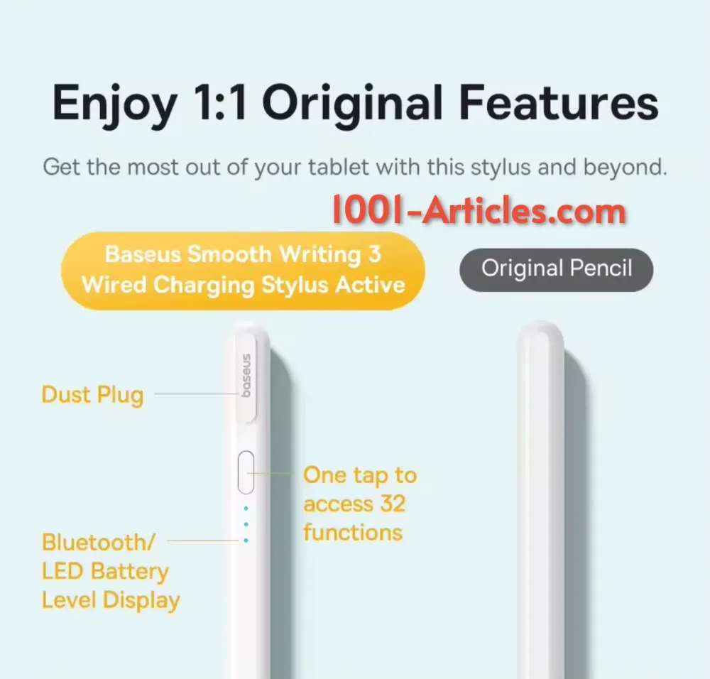 Baseus Smooth Writing 3 Stylus Magnetic Design - Stylet LED pour Apple Ipad