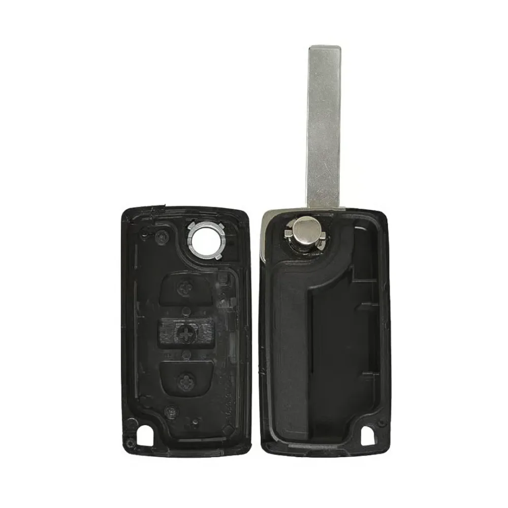 Coque de clé à distance Peugeot Flip 3 boutons sans support de batterie lame HU83