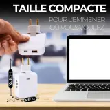 Pack 2 Multiprise Murale Plate Derrière Meuble avec USB – مقبس طاقة