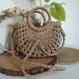 Sac Panier en Paille Tressée – Style Bohème