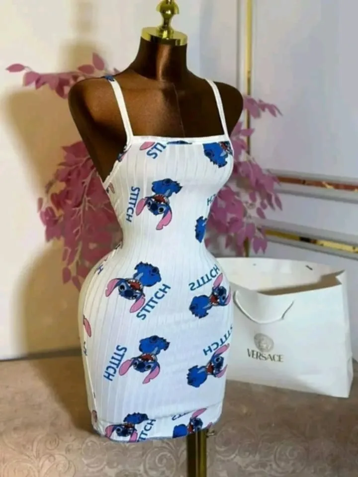 فستان Stitch النسائي – موديل صيفي عصري 💙