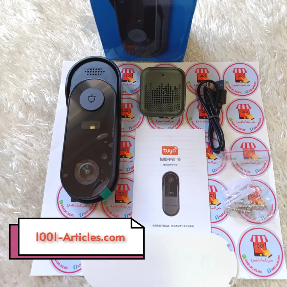 Tuya Smart Wi-Fi, Sonnette video avec caméra sans fil, Interphone, HD, vision nocturne.