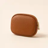 👛 Porte-Monnaie Cuir Grainé – Zip Doré