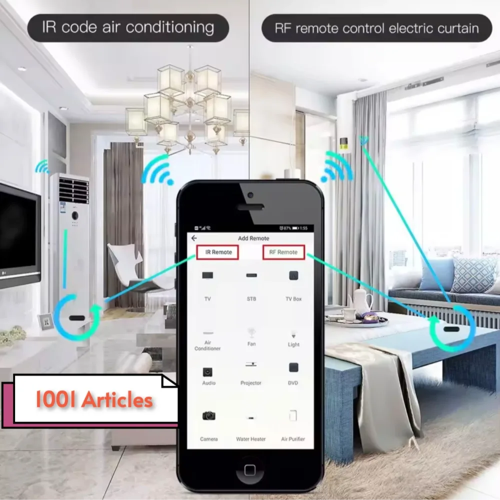 MOES IR et RF WIFI Smart Remote Controller, Télécommande Universelle Tuya Smart.
