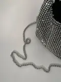 Crystal Luxury Bag – Silver & Midnight Blue Edition