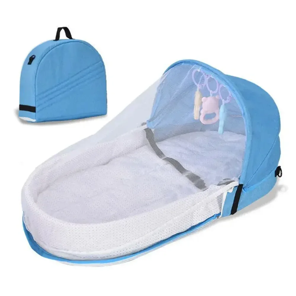 Lit et sac à langer pour enfants avec moustiquaire et auvent – سرير أطفال سهل النقل مع ناموسية مدمجة