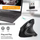 Souris verticale ergonomique sans fil 2.4 GHZ, 06 boutons.