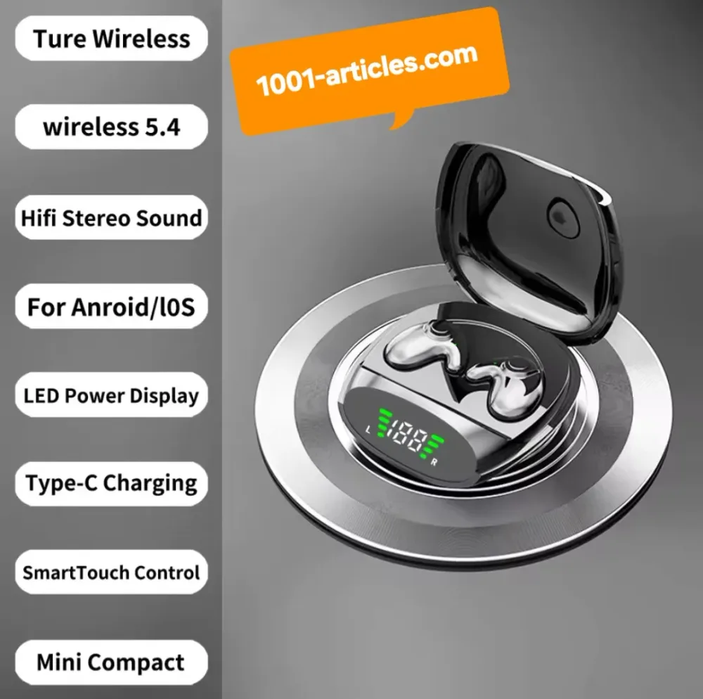 Écouteurs Intra-Auriculaire, Compacts, Wireless Bluetooth Confortables.