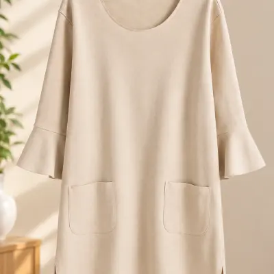 Tunique Femme Beauty Woman Beige à Manches 3/4 – Taille S/M