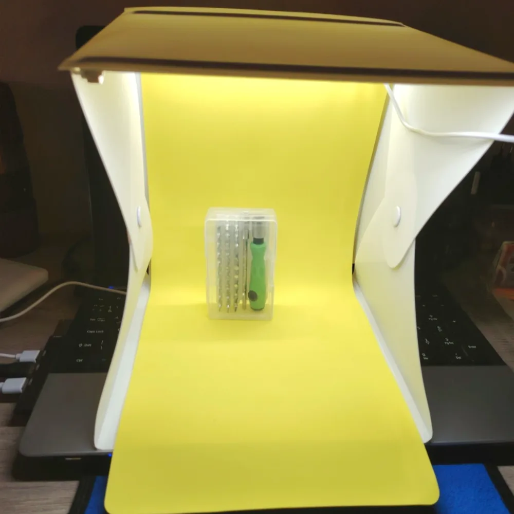 Mini Box Light LED, portable, pliable, double lumière
