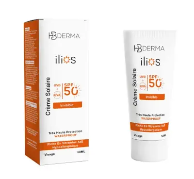 HB Derma Ilios Crème Solaire Invisible SPF50+ 50 ml