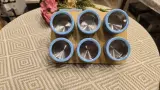 🧂 ENSEMBLE DE BOCAUX DE RANGEMENT - 6 PIÈCES BLEU CIEL
