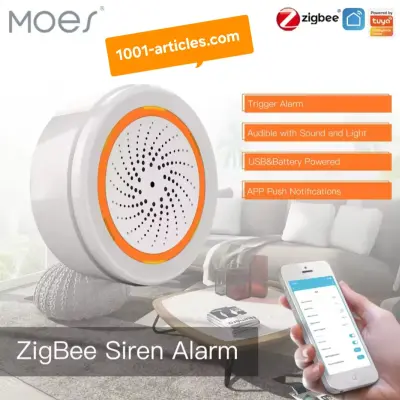 Sirène de sécurité intelligente MOES - Sonore et lumineuse Tuya Smart Zigbee.