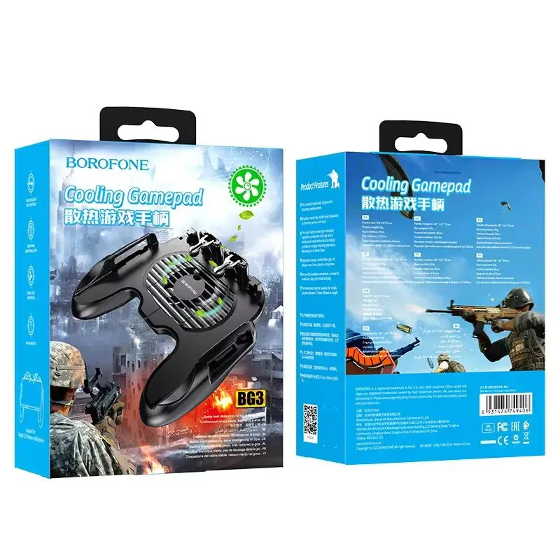 Manette Gaming BOROFONE BG3 avec Ventilateur & Batterie – Refroidissement pour Smartphone