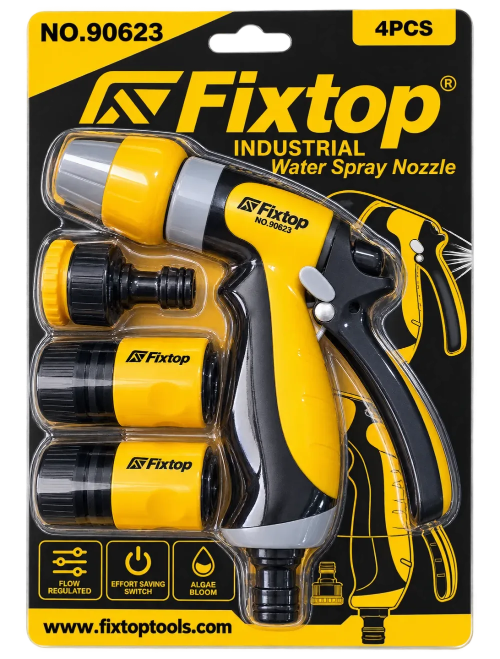 Pistolet d’arrosage réglable avec 3 raccord FIXTOP 90623