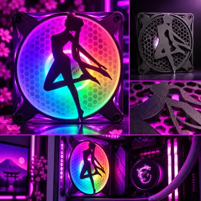 🖤 Dark Silhouette — Fan Cover 120mm