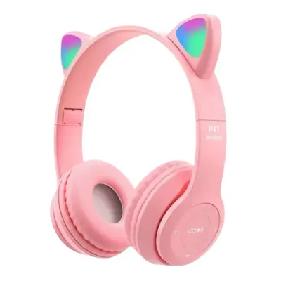 Casque Bluetooth sans fil avec oreilles de chat LED P47M