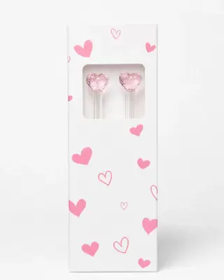 Set de Pailles en Verre Réutilisables – Motif Cœur