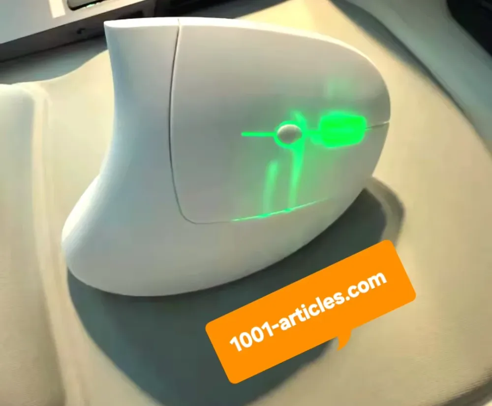 Souris verticale sans fil Bluetooth et RF 2.4GHz, Rechargeable, Ergonomique.